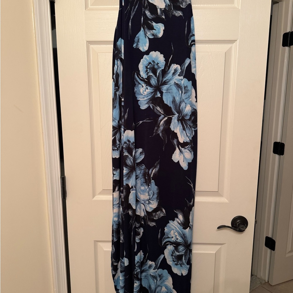 Floral Maxi Dress in Blue and Navy XL
